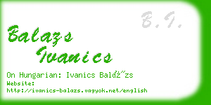 balazs ivanics business card